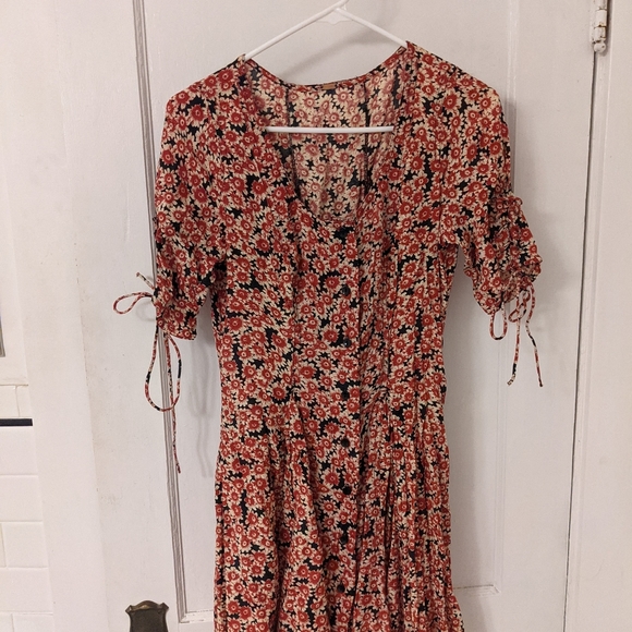 Free People Floral Mini Dress S - Picture 4 of 6